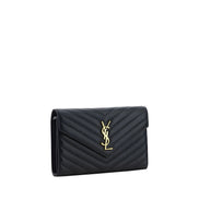 Sac bandoulière Saint Laurent en cuir de veau noir Bos Taurus