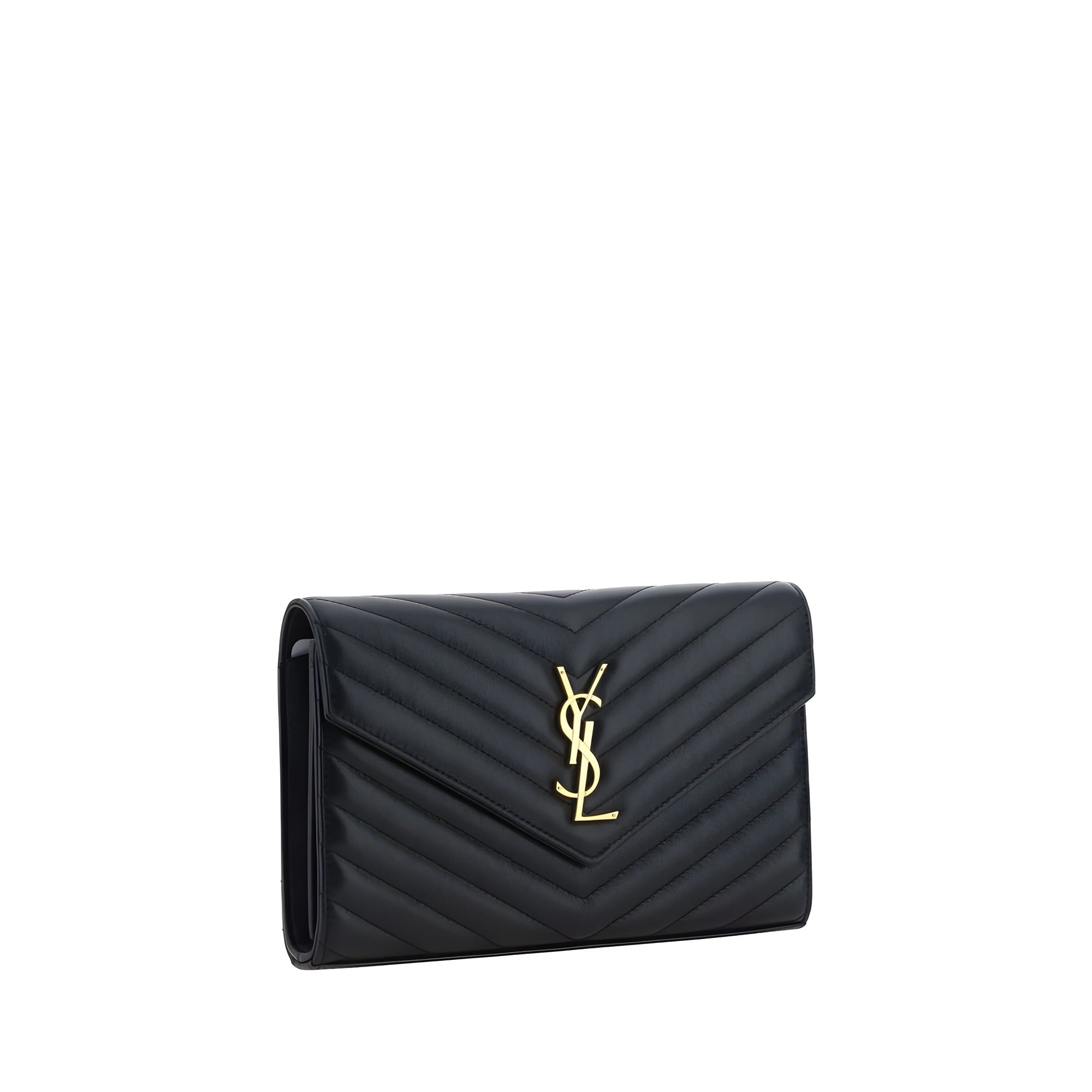 Sac bandoulière Saint Laurent en cuir de veau noir Bos Taurus