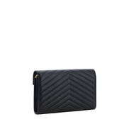 Sac bandoulière Saint Laurent en cuir de veau noir Bos Taurus
