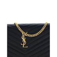 Sac bandoulière Saint Laurent en cuir de veau noir Bos Taurus