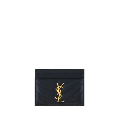 Saint Laurent Black Leather Card Holder