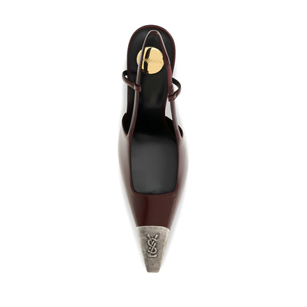 Saint Laurent Bordeaux Calf Leather High Heel Pumps