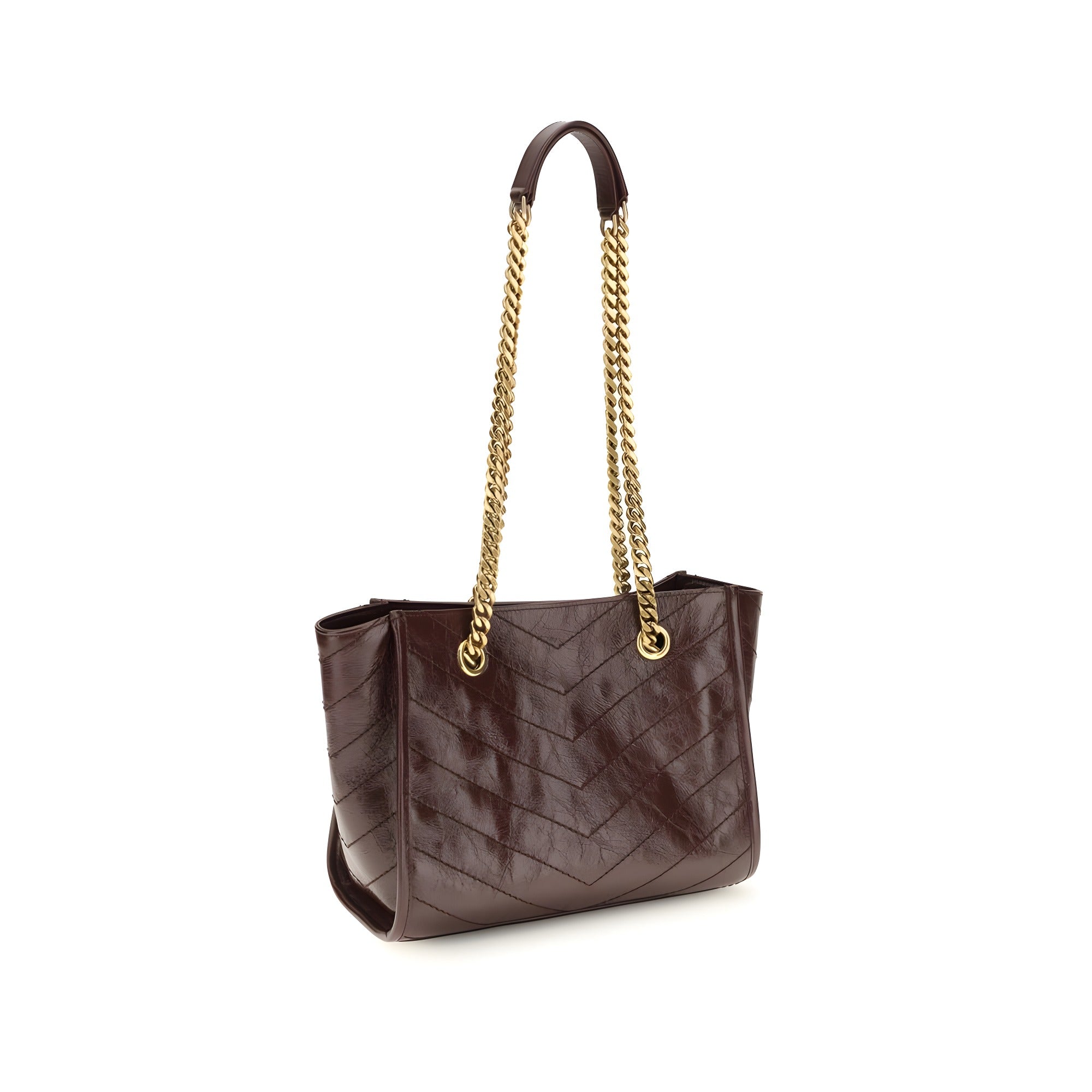 Saint Laurent Brown Calf Leather Shoulder Bag