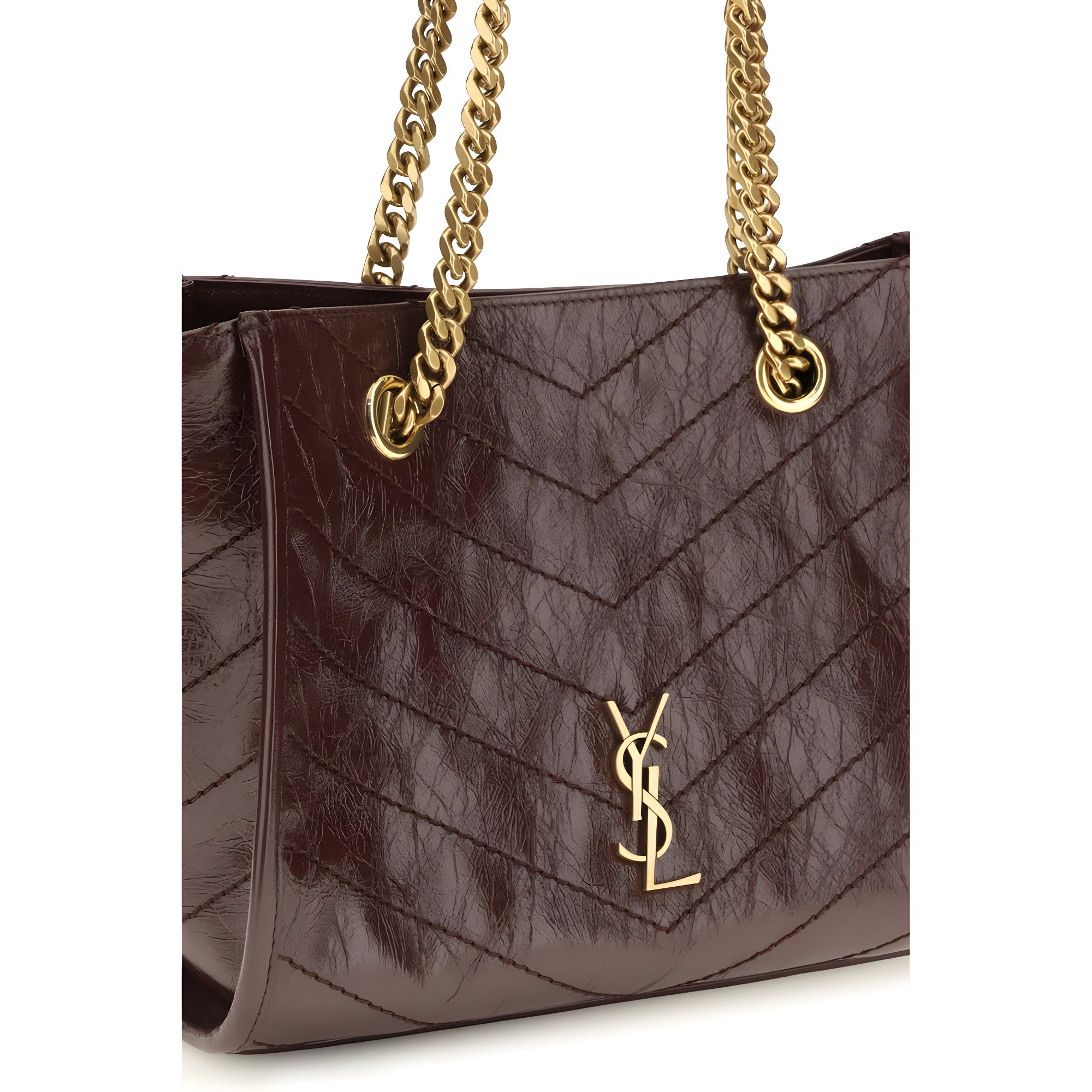 Saint Laurent Brown Calf Leather Shoulder Bag