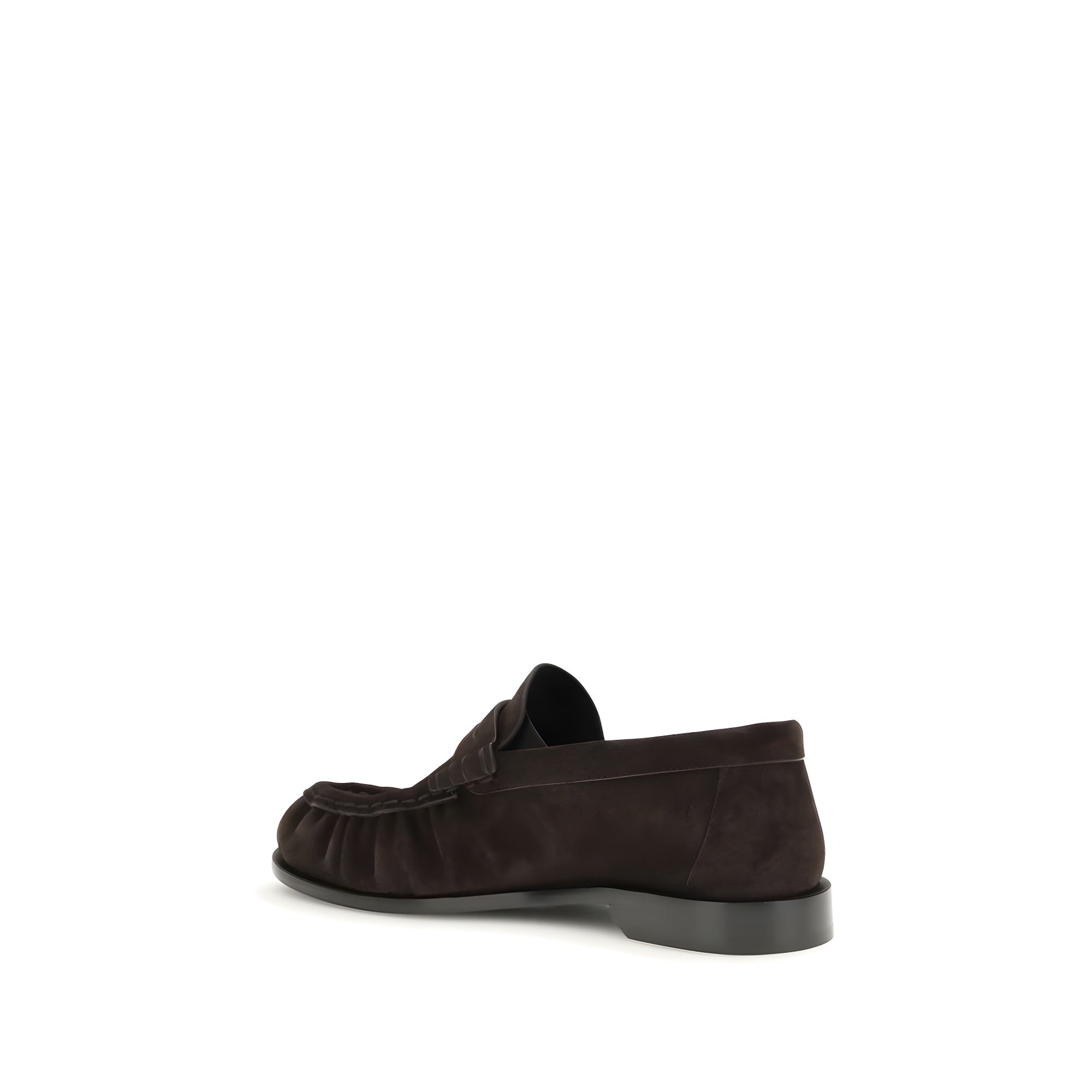 Saint Laurent Brown Calf Leather Slip-On Loafers