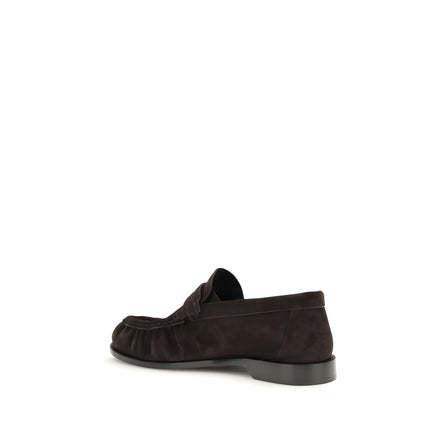 Saint Laurent Brown Calf Leather Slip-On Loafers