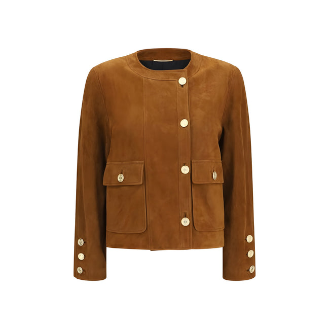 Saint Laurent Brown Lamb Ovis Aries Full-Length Jacket