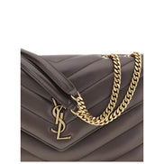 Saint Laurent Gray Lambskin Shoulder Bag