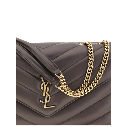 Saint Laurent Gray Lambskin Shoulder Bag