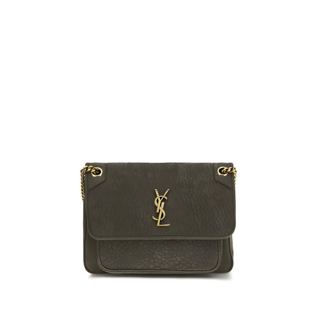 Saint Laurent Gray Leather Shoulder Bag