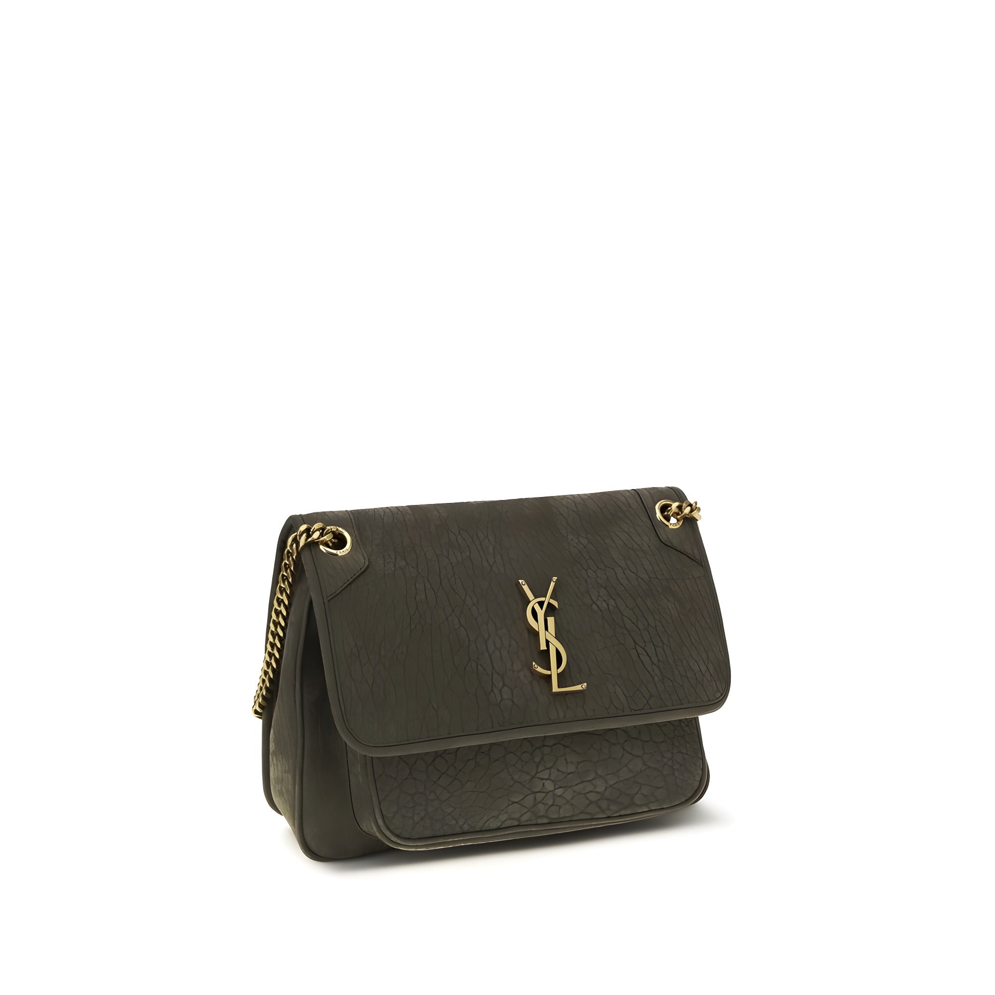 Saint Laurent Gray Leather Shoulder Bag