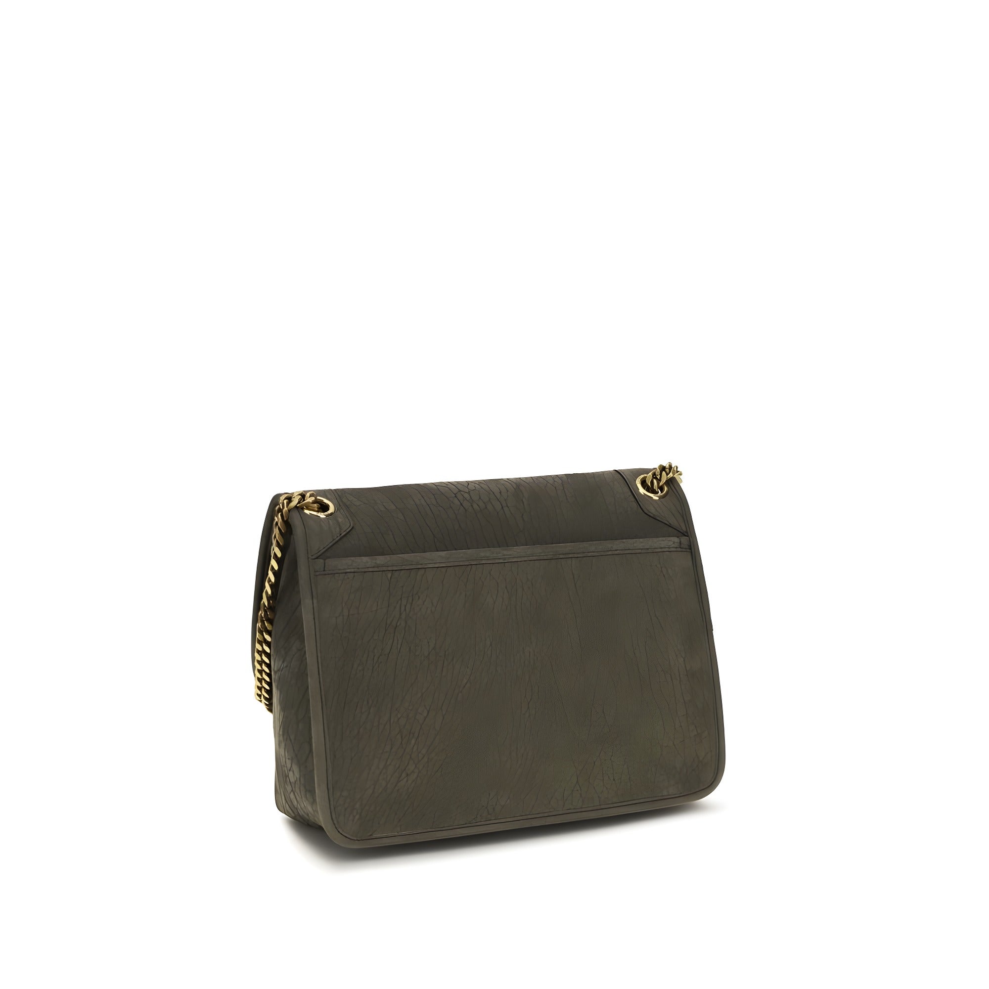 Saint Laurent Gray Leather Shoulder Bag