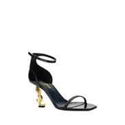 Saint Laurent Opyum Black Patent Calf Leather Stiletto Heel Sandals