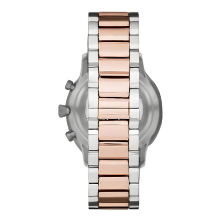 Montre chronographe Emporio Armani en acier argenté et bronze