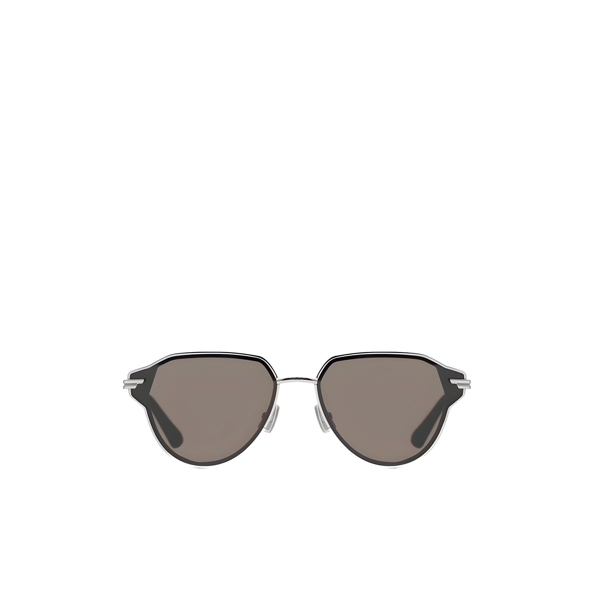 Lunettes de soleil Bottega Veneta en métal argenté