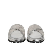 Mules plates en strass argentées Dolce & Gabbana