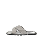Mules plates en strass argentées Dolce & Gabbana