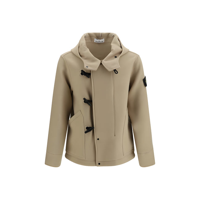 Stone Island Beige Wool Oves Aries Full-Length Jacket