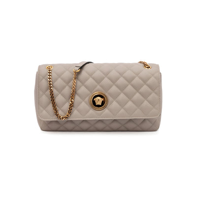 Sac à bandoulière Versace en cuir matelassé taupe