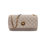 Sac à bandoulière Versace en cuir matelassé taupe
