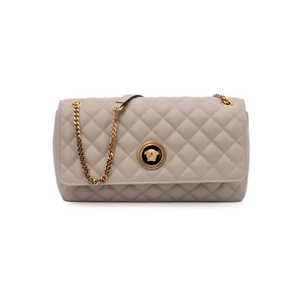Sac à bandoulière Versace en cuir matelassé taupe