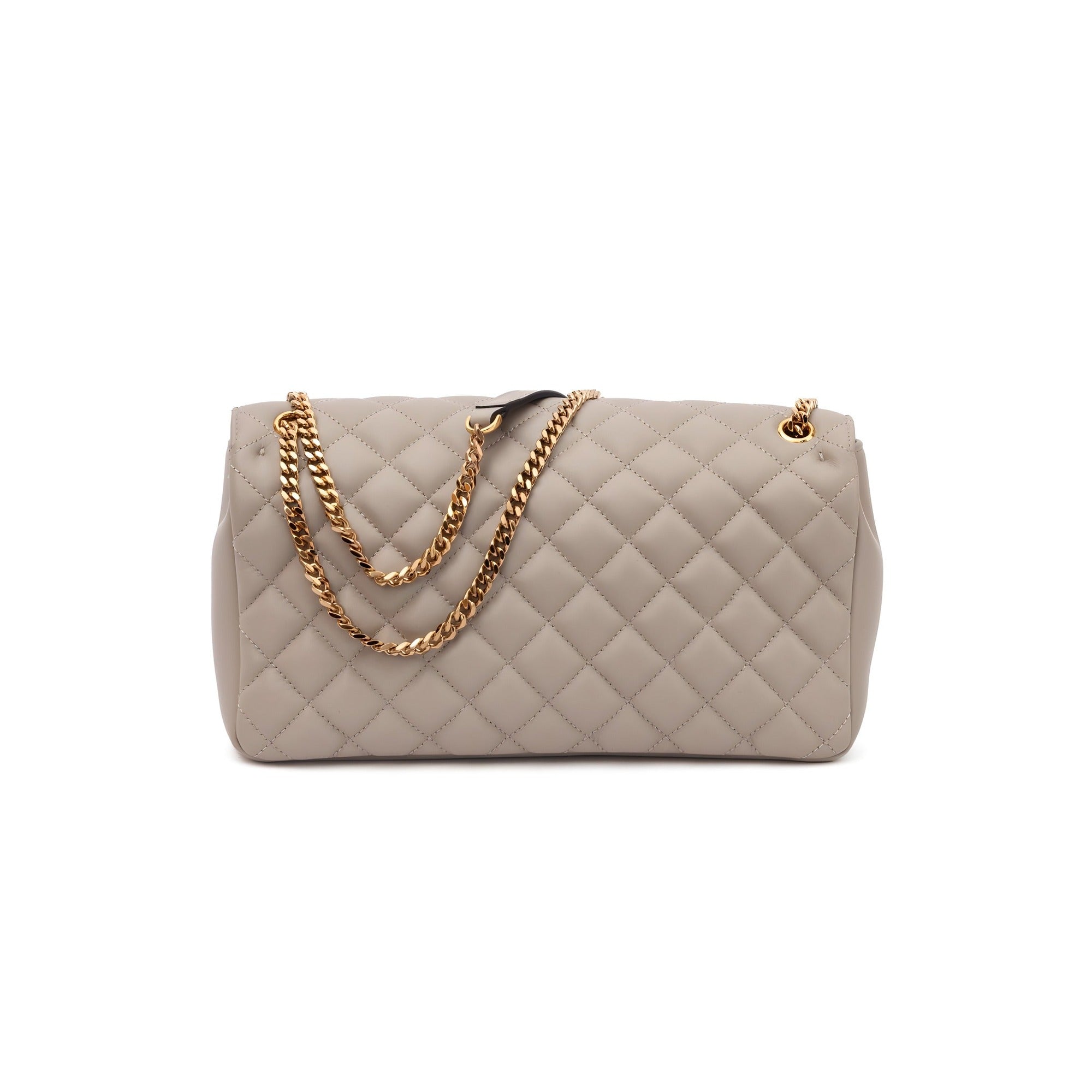Sac à bandoulière Versace en cuir matelassé taupe