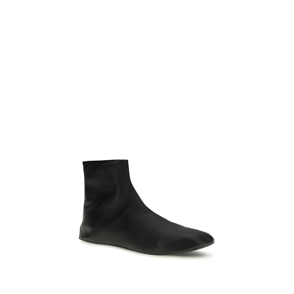 The Row Black Leather Ankle Boots