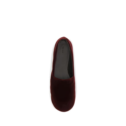 The Row Bordeaux Cotton Slip-On Loafers