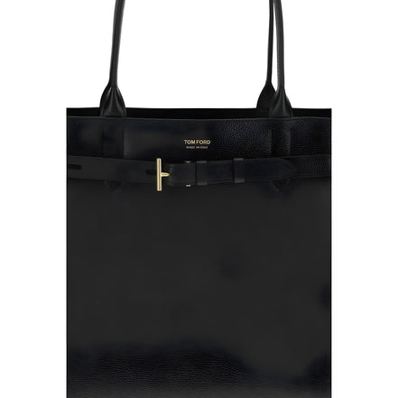 Tom Ford Black Calf Leather Shoulder Bag