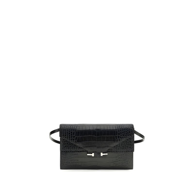 Tom Ford Black Leather Shoulder Bag