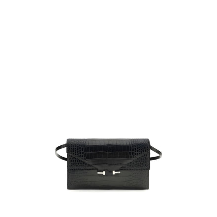 Tom Ford Black Leather Shoulder Bag