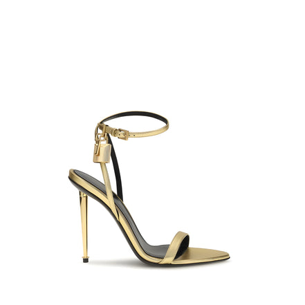 Tom Ford Gold Leather Stiletto Heel Sandals