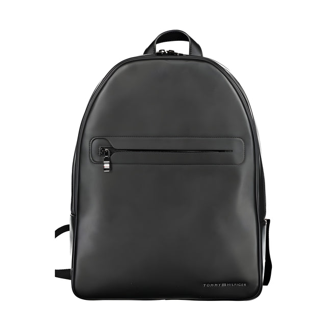 Tommy Hilfiger Black Polyurethane Backpack