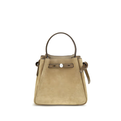 Tory Burch Beige Suede Leather Bucket Bag