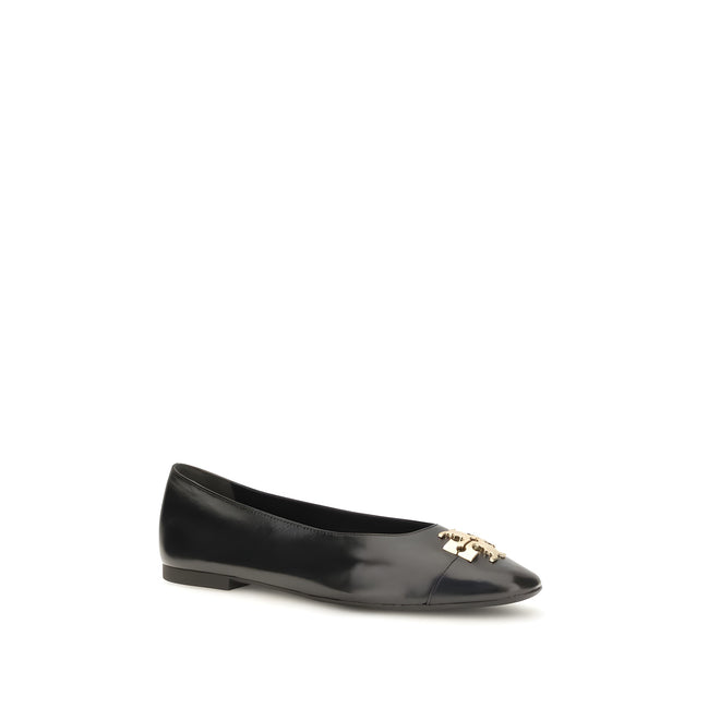 Tory Burch Black Leather Ballet Flats