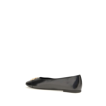 Tory Burch Black Leather Ballet Flats
