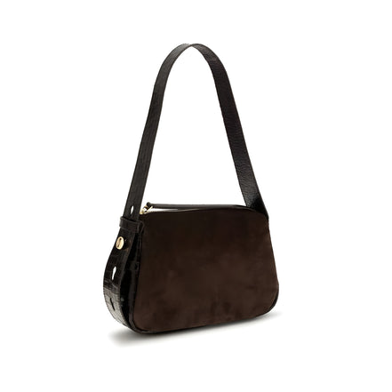 Tory Burch Brown Suede Leather Shoulder Bag
