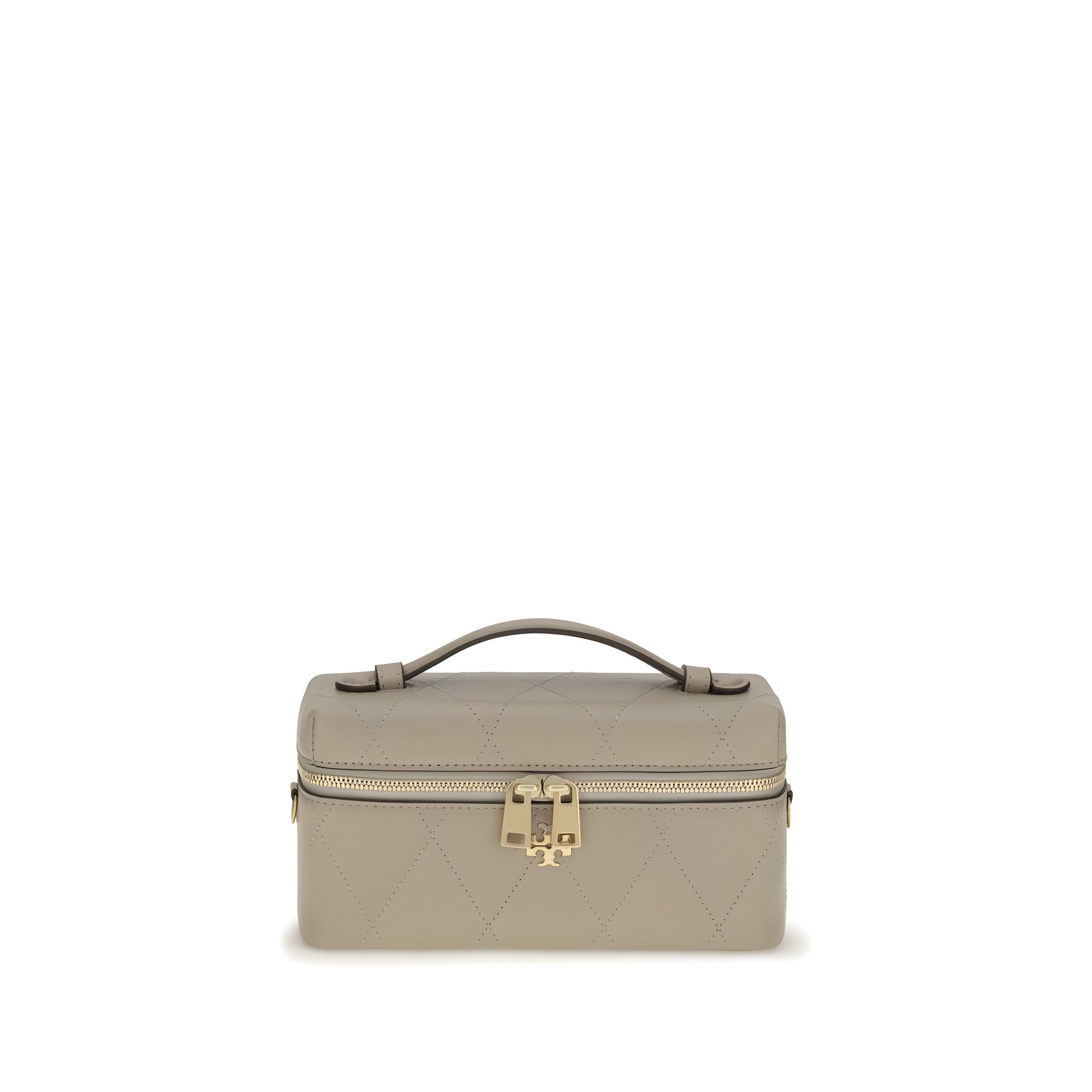 Tory Burch Gray Calf Leather Beauty Case