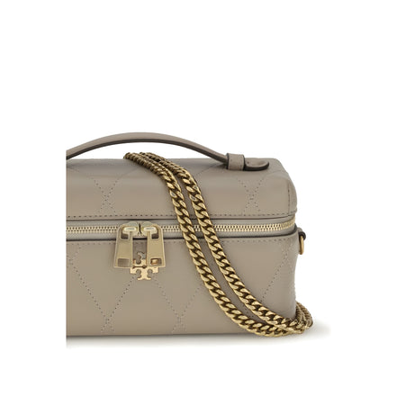 Tory Burch Gray Calf Leather Beauty Case