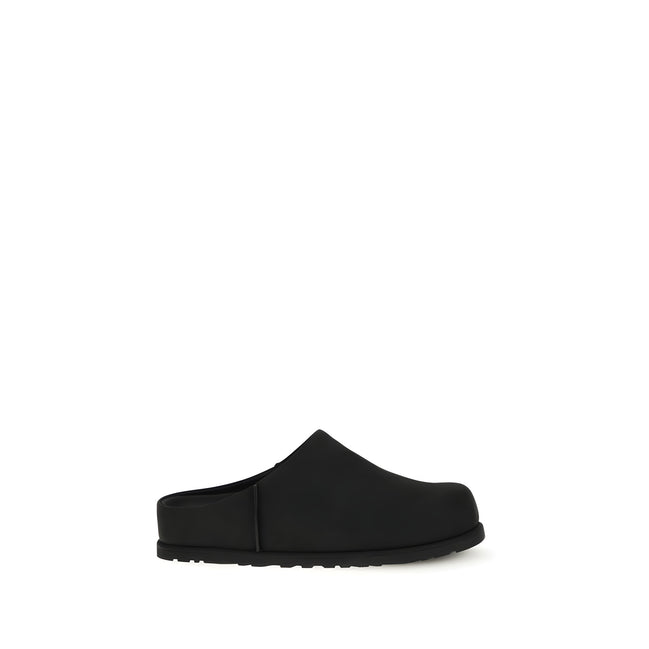 UGG Black Calf Leather Mules