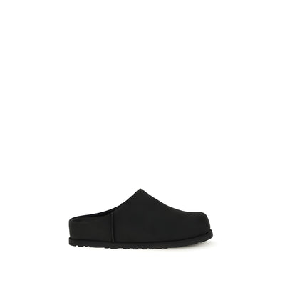 UGG Black Calf Leather Mules