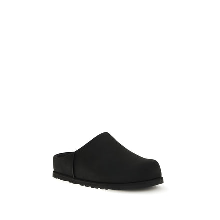 UGG Black Calf Leather Mules