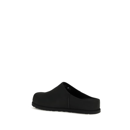UGG Black Calf Leather Mules