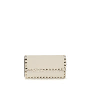 Valentino Garavani Beige Calf Leather Wallet
