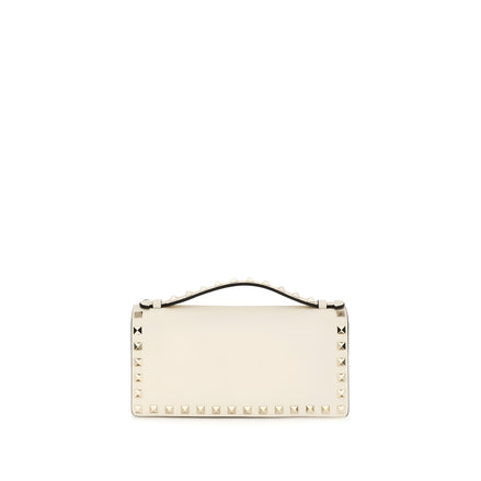 Valentino Garavani Beige Rockstud Chain Wallet