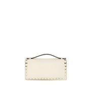 Valentino Garavani Beige Rockstud Chain Wallet