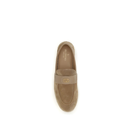 Valentino Garavani Beige Calf Leather Espadrilles