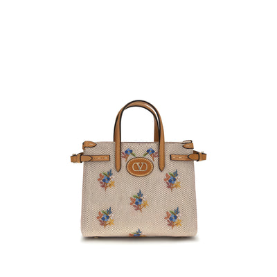 Valentino Garavani Beige Cotton Handbag