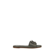 Valentino Garavani Bicolor Calf Leather Flat Sandals