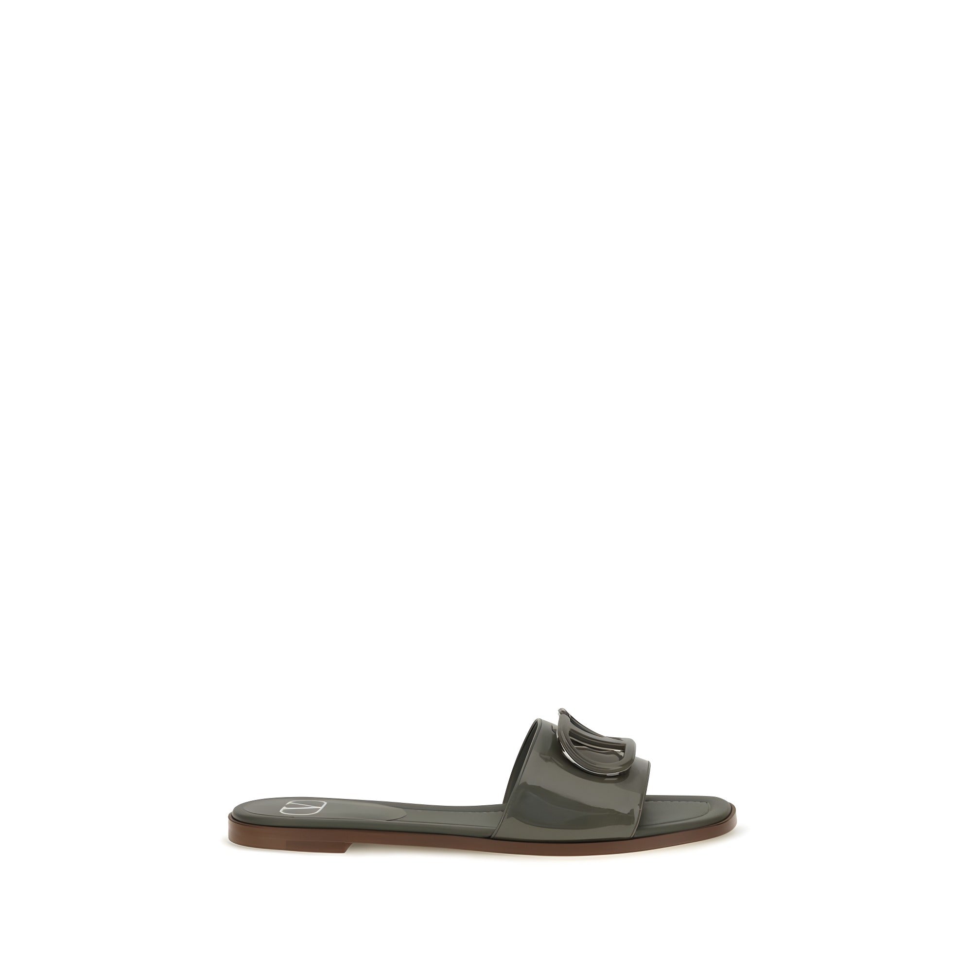 Valentino Garavani Bicolor Calf Leather Flat Sandals